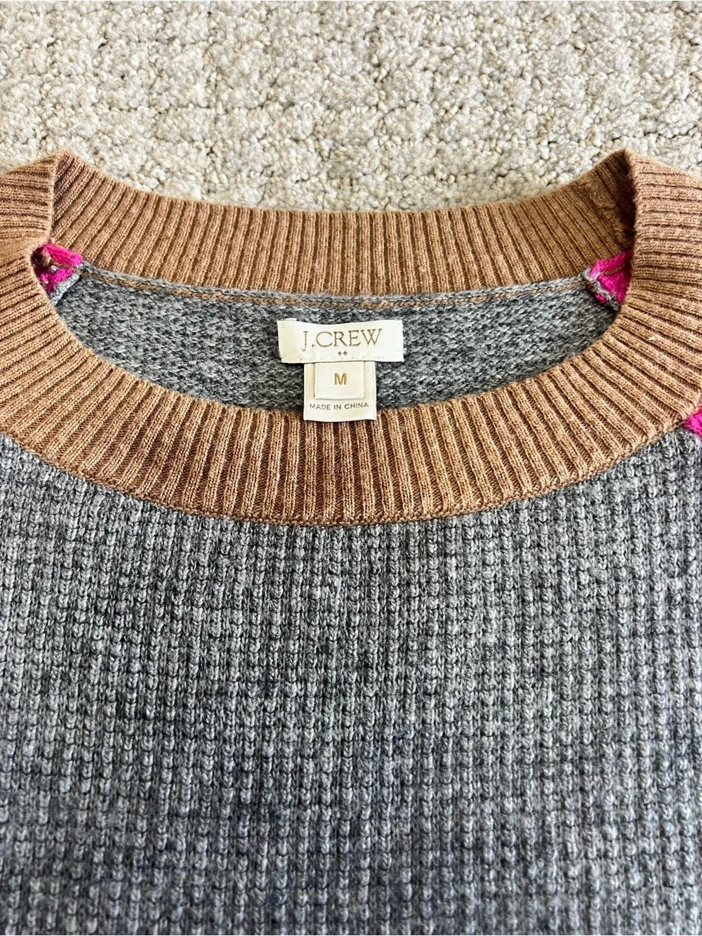 J. Crew Wool blend Crewneck Colorblock Sweater